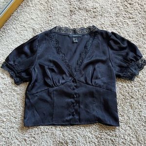 Forever 21 lace button up top